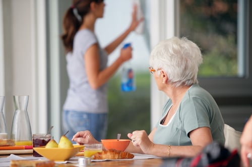 Caregiver Cleaning For Elderly